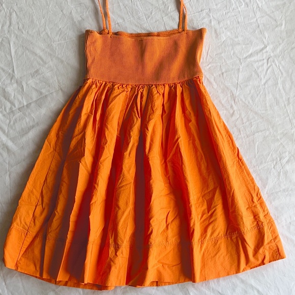 Zara Dresses & Skirts - Spaghetti strap orange flared mini dress